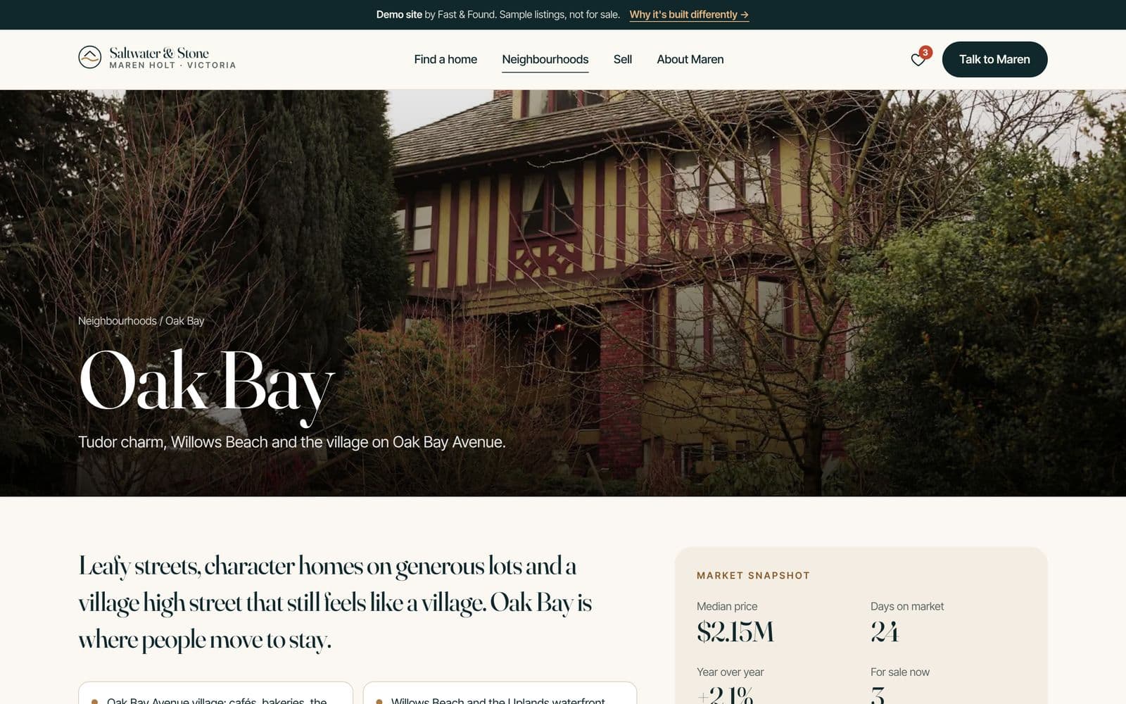 Oak Bay neighbourhood guide page