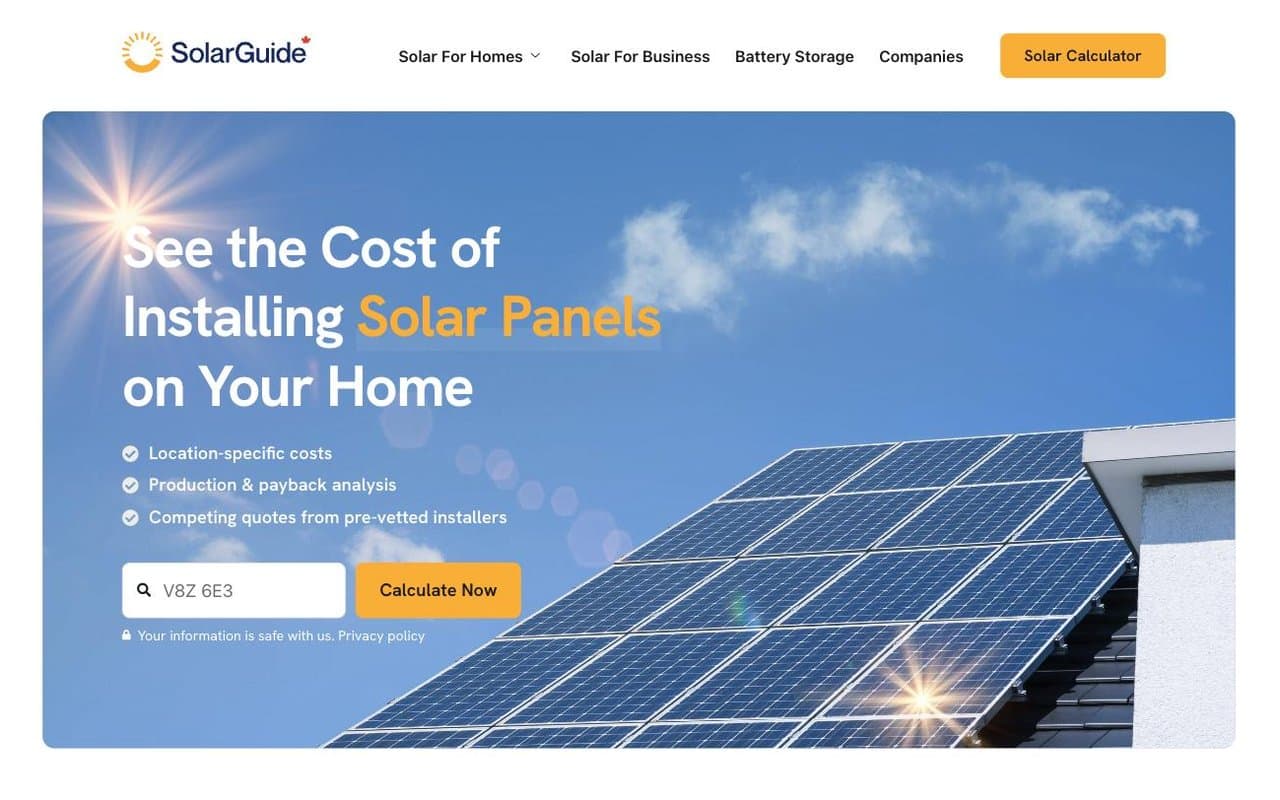 SolarGuide homepage